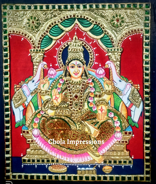 Chola Impressions ( ) Gaja Lakshmi Tanjore Painting 15 x13 Chola Impressions ( ) Gaja Lakshmi Tanjore Painting 15 x13